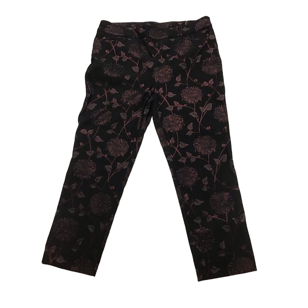 Chicos‎ Black and Floral women's pants 3R (16 regular)